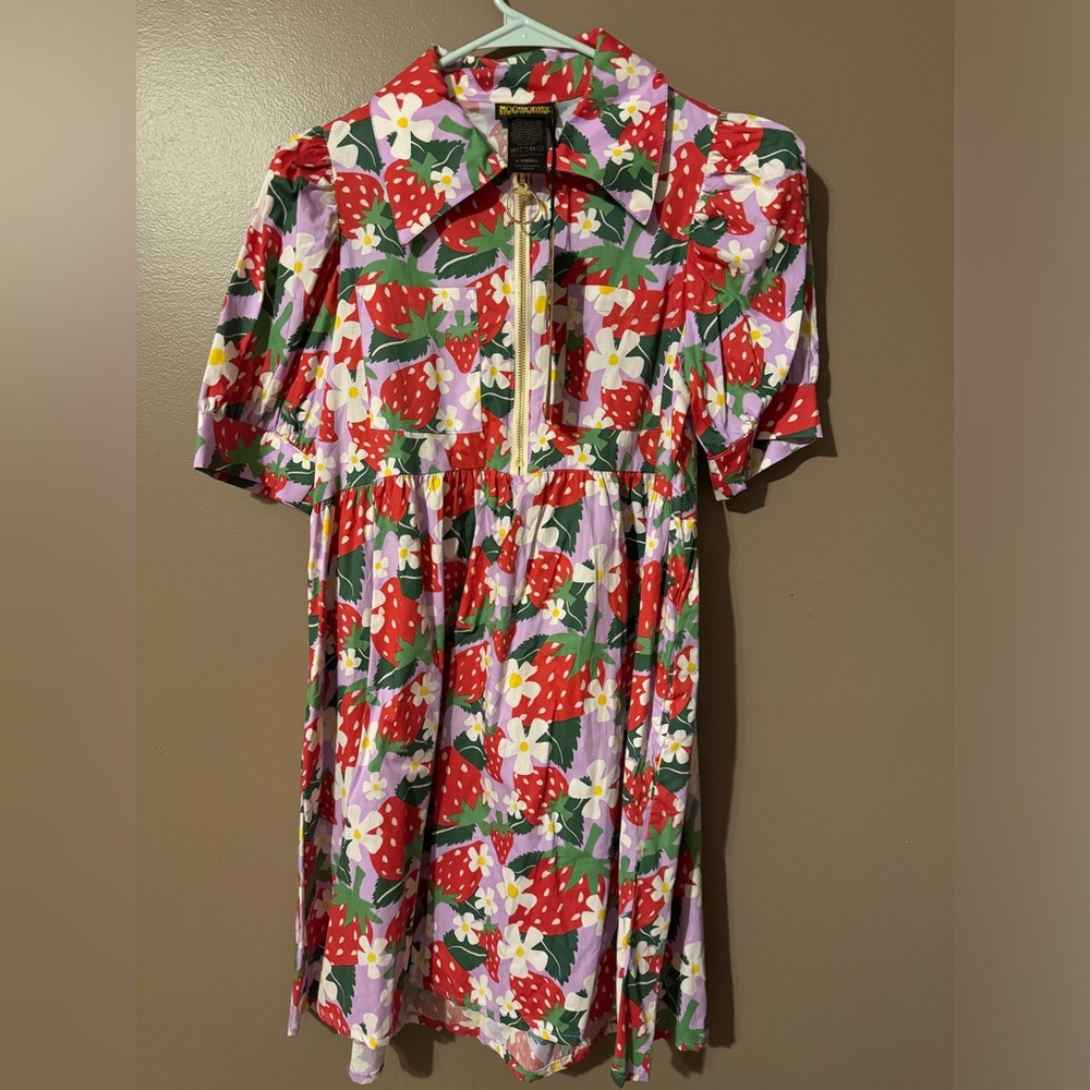 Nooworks Babydoll Dress Berries Print Size XS NWT